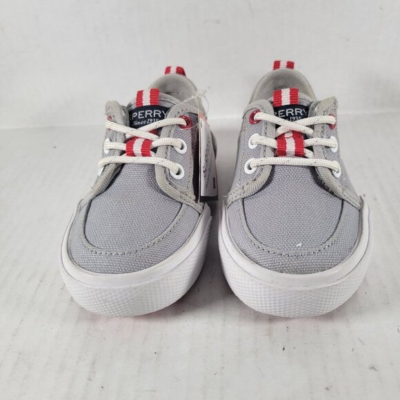 Sperry Kids Casual Everyday Grey Red Sole Canvas Slip On Shoes Size 5M - Picture 2 of 6